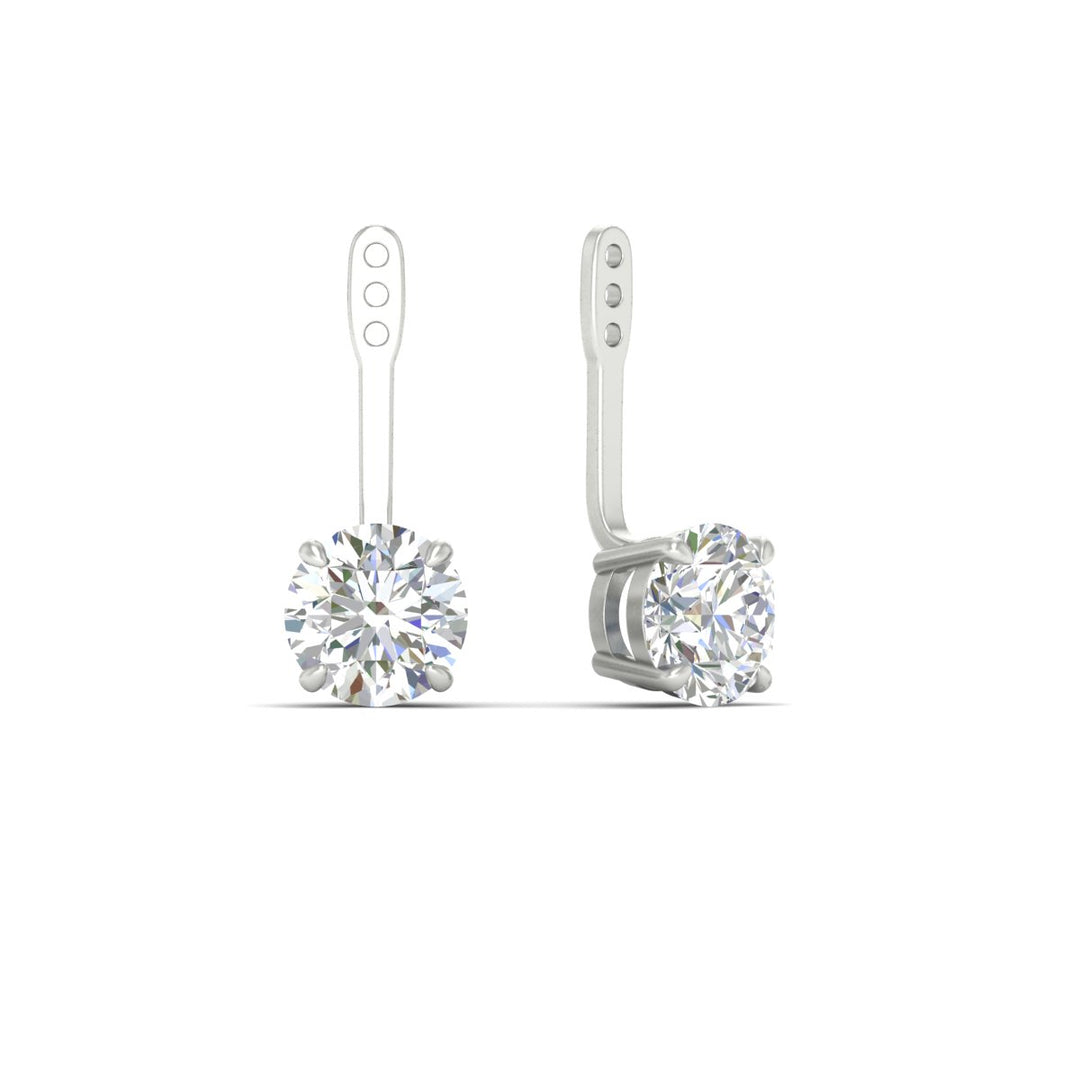Fancy Color Lab 2 Ct Round Cut Earring Jacket