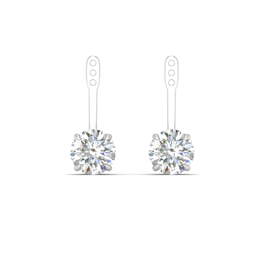 Fancy Color Lab 2 Ct Round Cut Earring Jacket