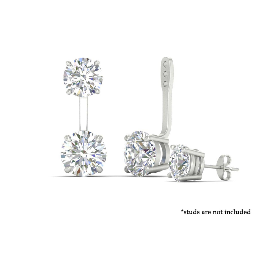 Fancy Color Lab 2 Ct Round Cut Earring Jacket