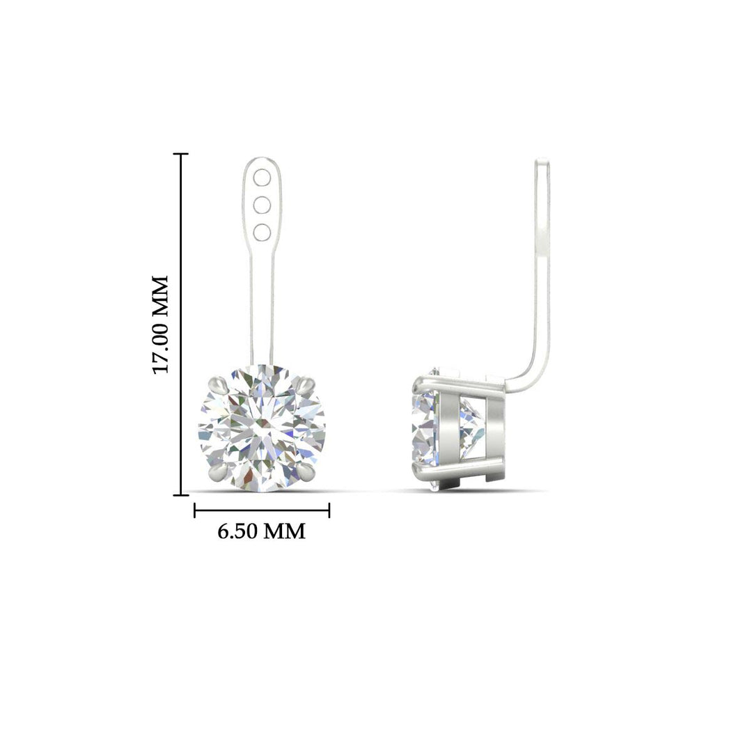 Fancy Color Lab 2 Ct Round Cut Earring Jacket