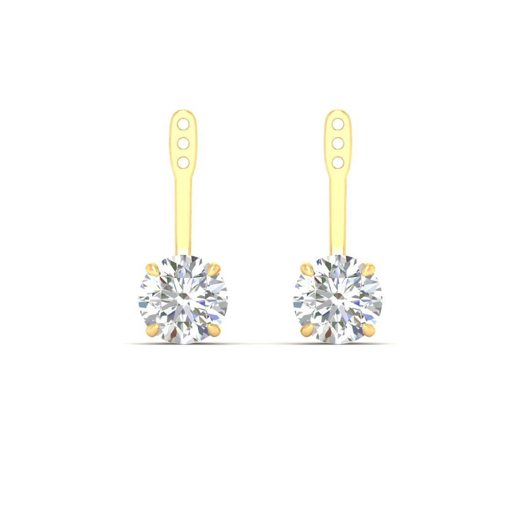 Fancy Color Lab 2 Ct Round Cut Earring Jacket