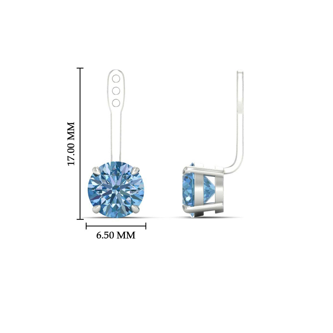 Fancy Color Lab 2 Ct Round Cut Earring Jacket