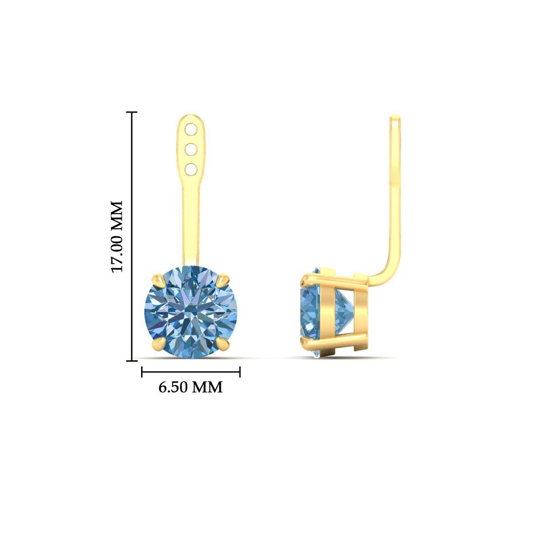 Fancy Color Lab 2 Ct Round Cut Earring Jacket