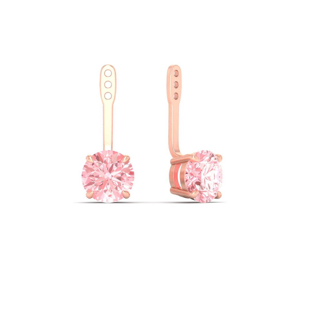 Fancy Color Lab 2 Ct Round Cut Earring Jacket