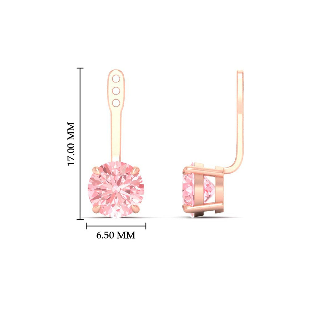 Fancy Color Lab 2 Ct Round Cut Earring Jacket