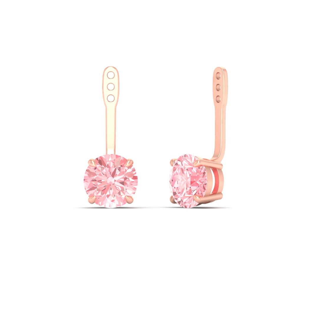 Fancy Color Lab 2 Ct Round Cut Earring Jacket