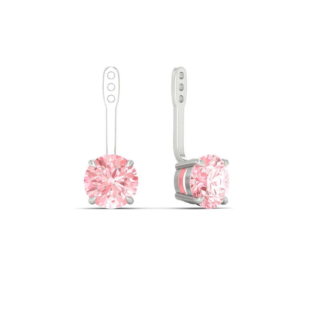 Fancy Color Lab 2 Ct Round Cut Earring Jacket