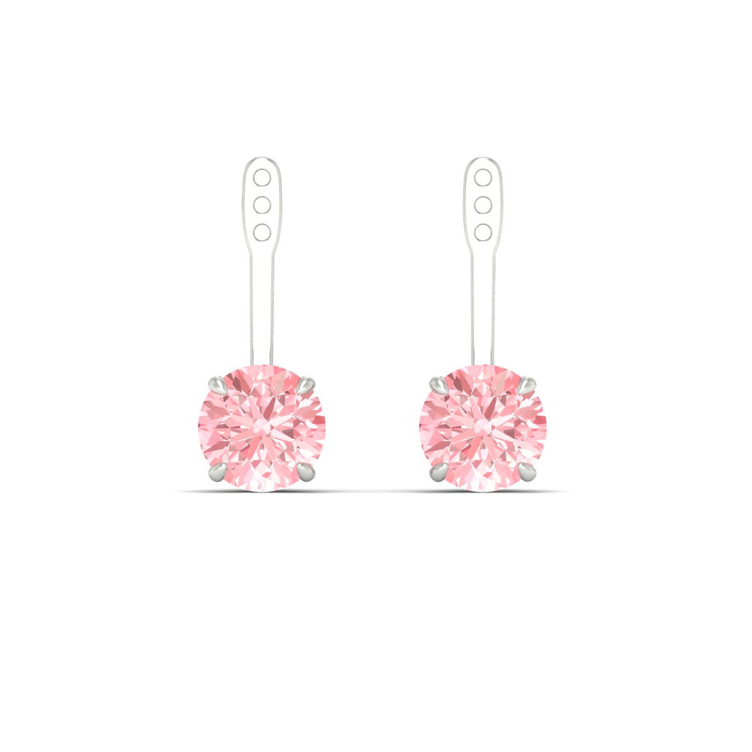 Fancy Color Lab 2 Ct Round Cut Earring Jacket