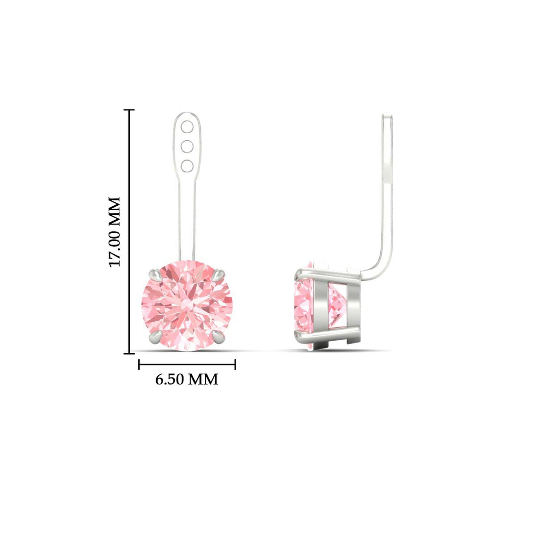 Fancy Color Lab 2 Ct Round Cut Earring Jacket