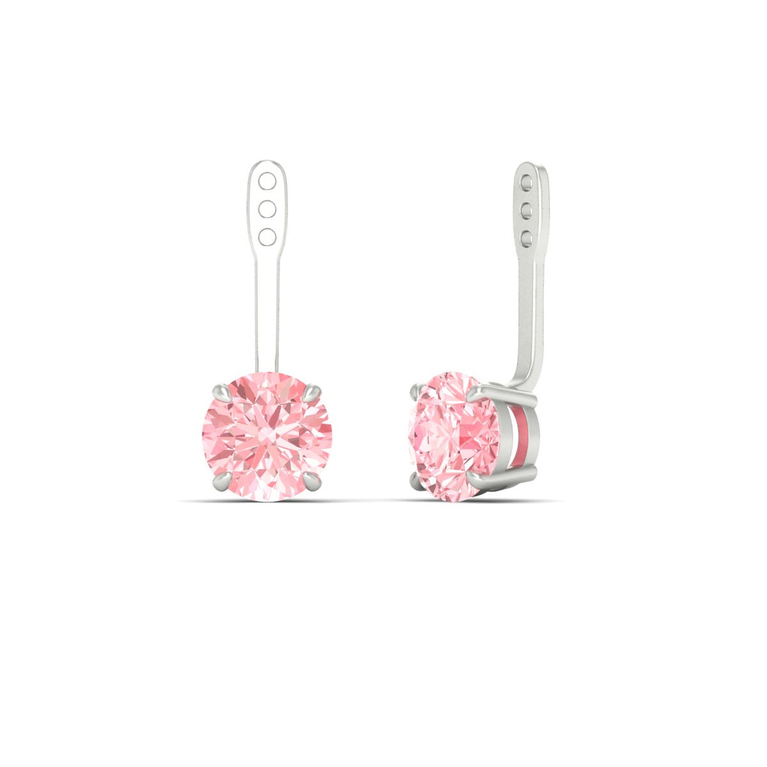 Fancy Color Lab 2 Ct Round Cut Earring Jacket
