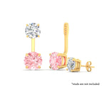 Load image into Gallery viewer, Fancy Color Lab 2 Ct Round Cut Earring Jacket