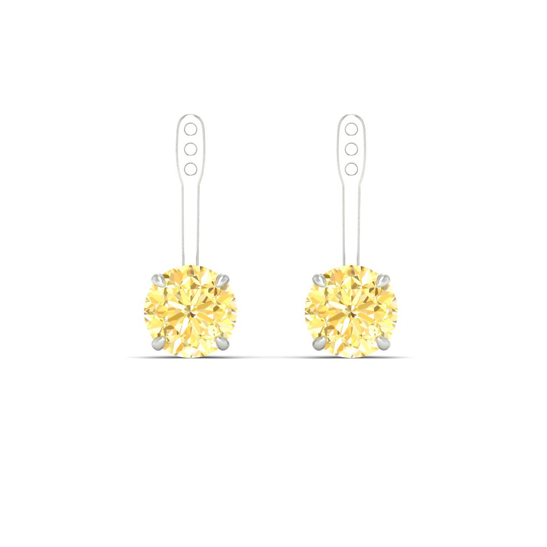 Fancy Color Lab 2 Ct Round Cut Earring Jacket