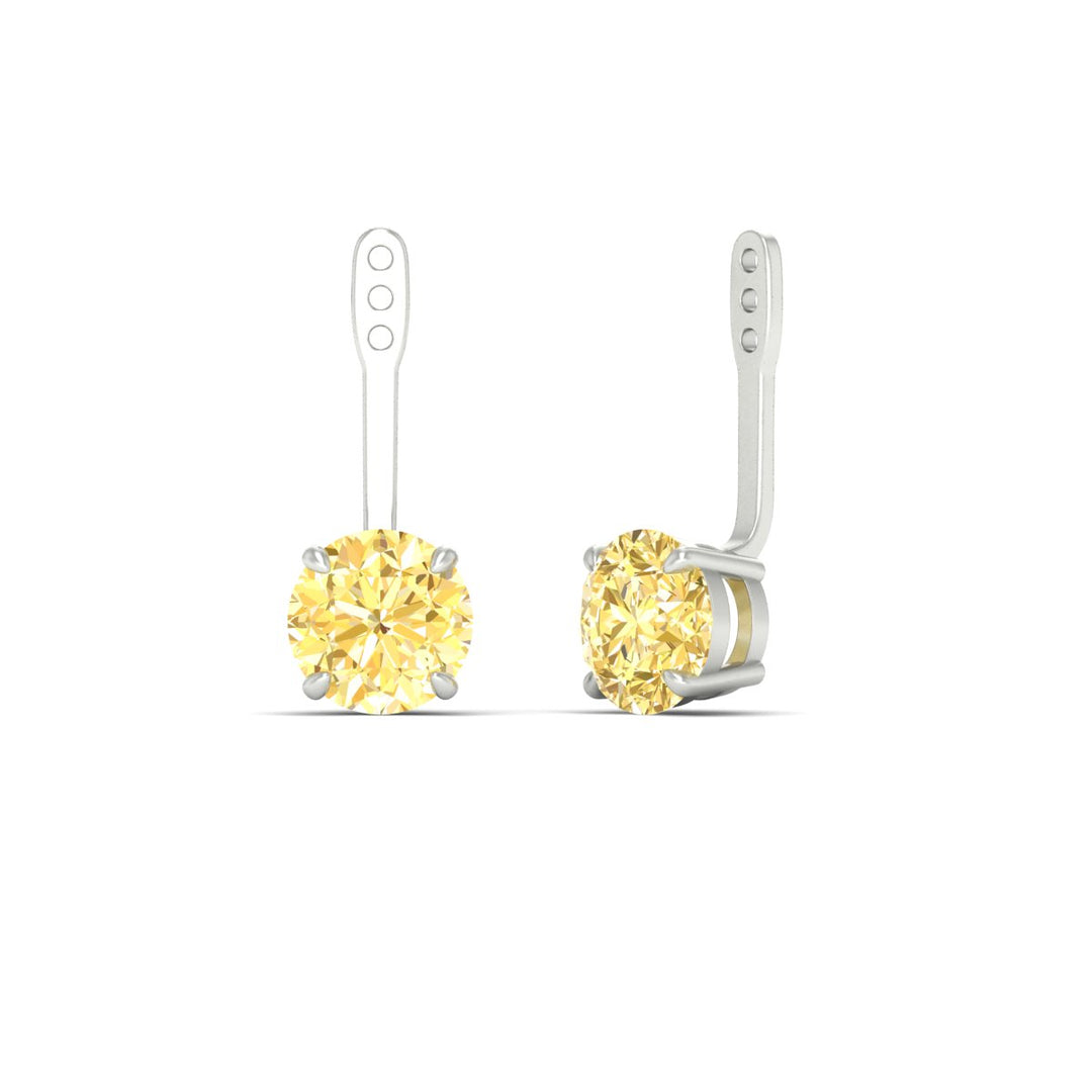 Fancy Color Lab 2 Ct Round Cut Earring Jacket