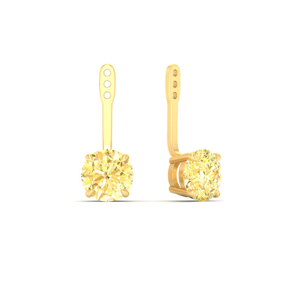 Fancy Color Lab 2 Ct Round Cut Earring Jacket