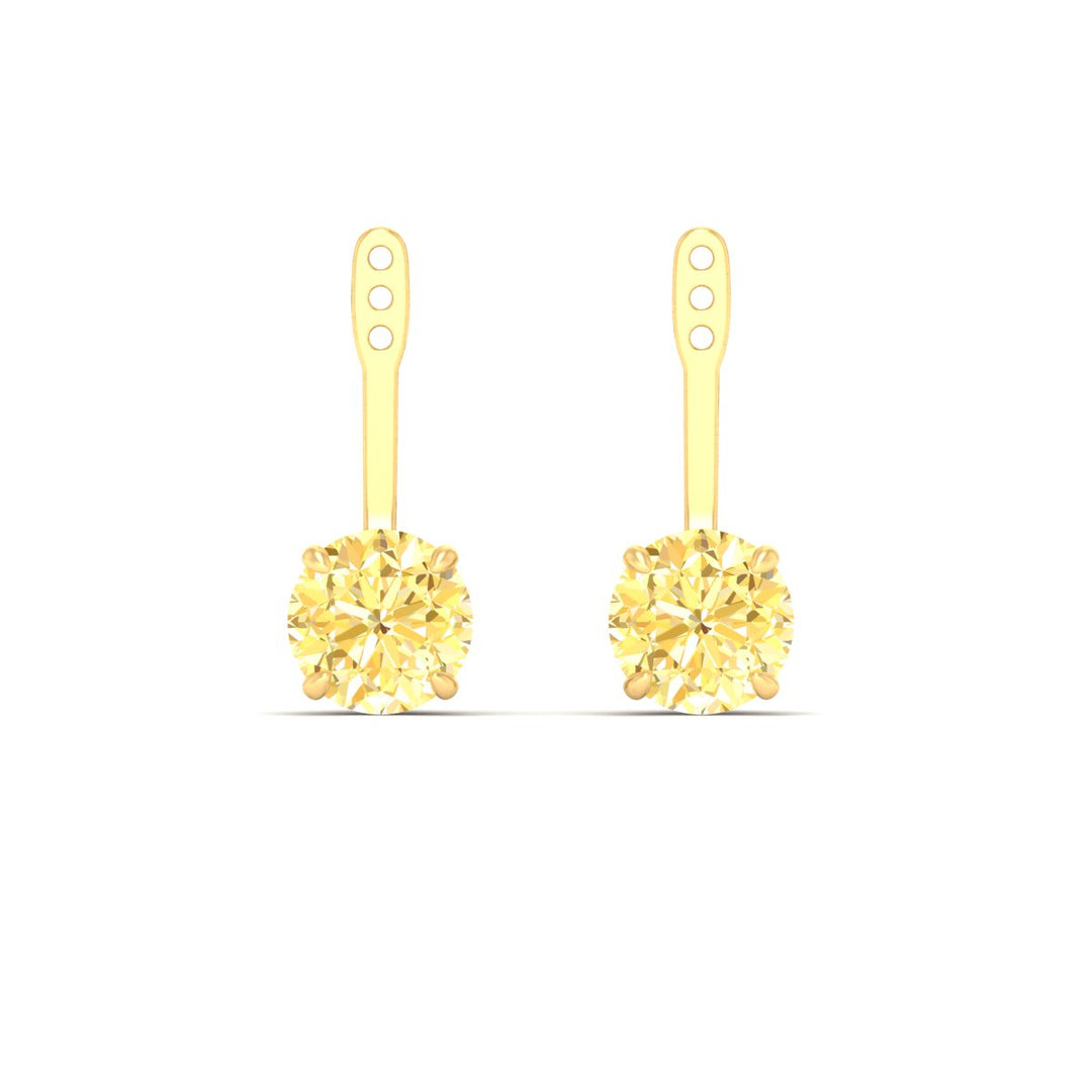 Fancy Color Lab 2 Ct Round Cut Earring Jacket