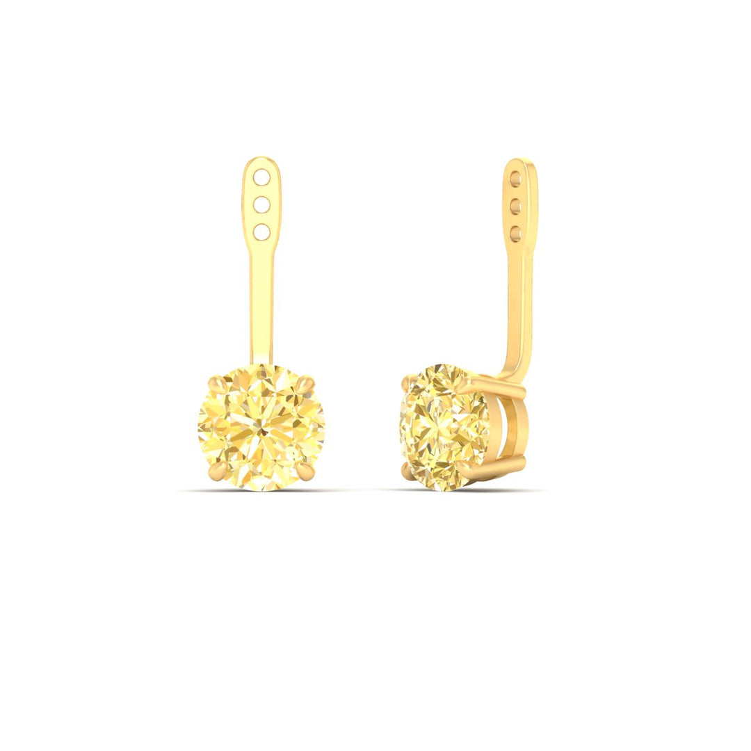 Fancy Color Lab 2 Ct Round Cut Earring Jacket
