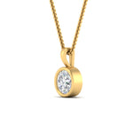 Load image into Gallery viewer, Round Lab Diamond Bezel Solitaire Pendant For Women

