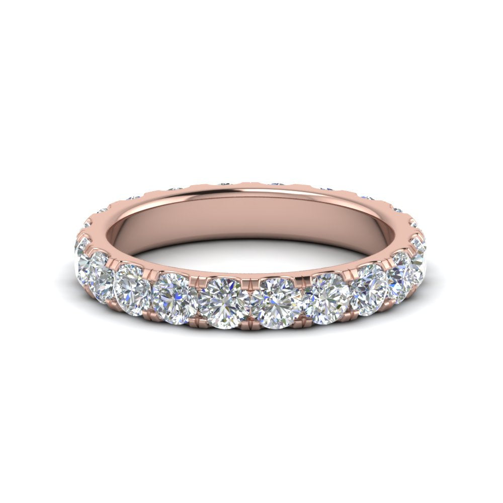 0.25 - 5 Carat Round Cut Lab Grown Eternity Wedding Band For Women 14k Gold