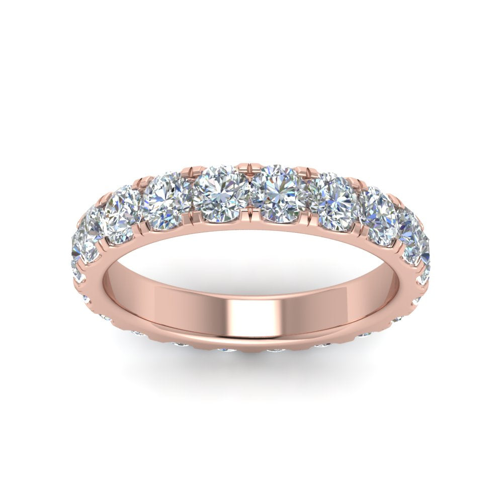 0.25 - 5 Carat Round Cut Lab Grown Eternity Wedding Band For Women 14k Gold