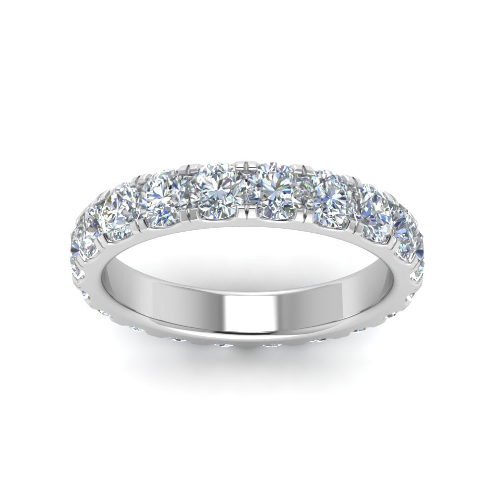 0.25 - 5 Carat Round Cut Lab Grown Eternity Wedding Band For Women 14k Gold