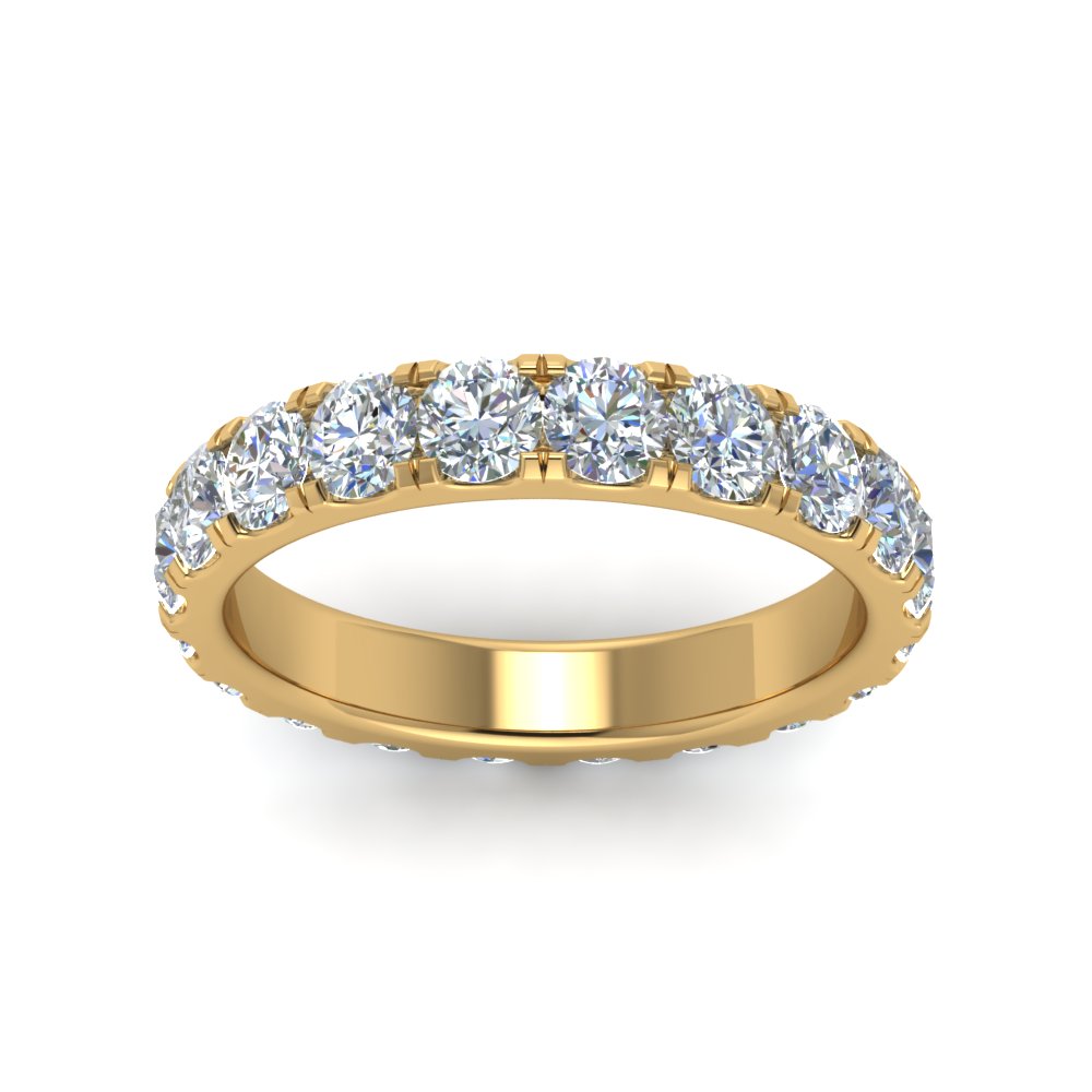 0.25 - 5 Carat Round Cut Lab Grown Eternity Wedding Band For Women 14k Gold