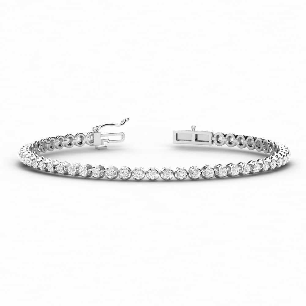 Four Prong Round Lab Diamond Tennis Bracelet