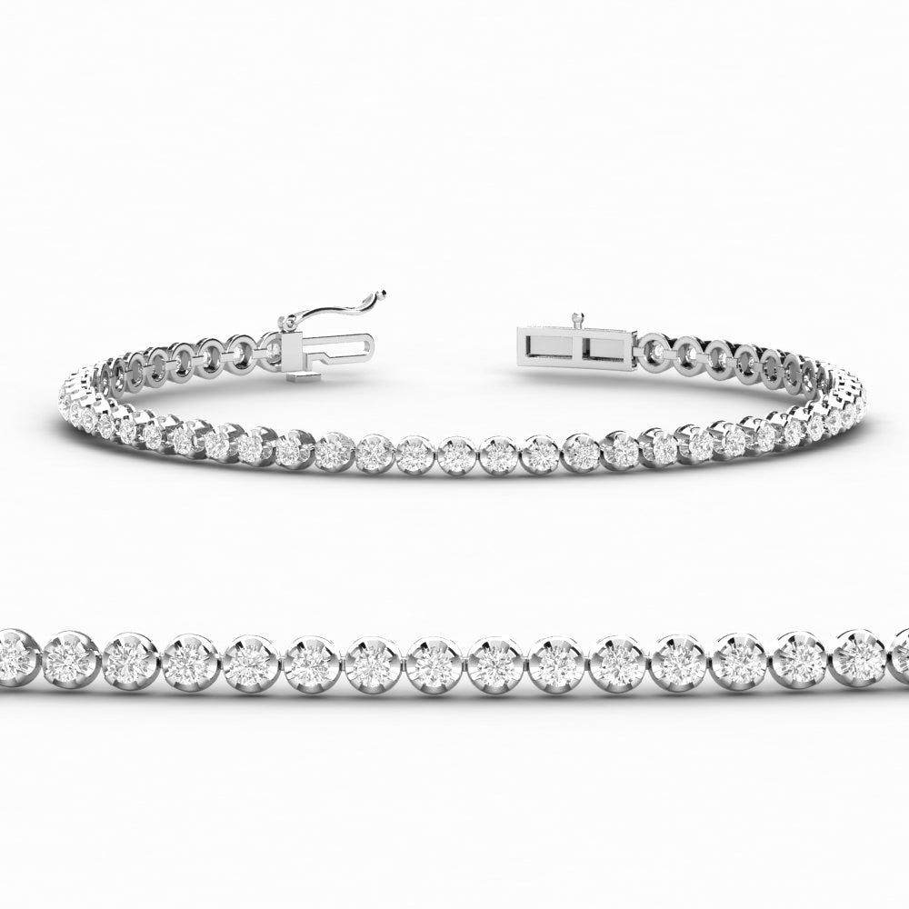 Four Prong Round Lab Diamond Tennis Bracelet