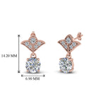 Load image into Gallery viewer, 0.50 To 2 Carat Lab Diamond Art Deco Inspired Round Drop Earring For Women 14K Gold
