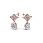 Load image into Gallery viewer, 0.50 To 2 Carat Lab Diamond Art Deco Inspired Round Drop Earring For Women 14K Gold
