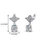 Load image into Gallery viewer, 0.50 To 2 Carat Lab Diamond Art Deco Inspired Round Drop Earring For Women 14K Gold
