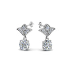 Load image into Gallery viewer, 0.50 To 2 Carat Lab Diamond Art Deco Inspired Round Drop Earring For Women 14K Gold
