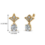 Load image into Gallery viewer, 0.50 To 2 Carat Lab Diamond Art Deco Inspired Round Drop Earring For Women 14K Gold
