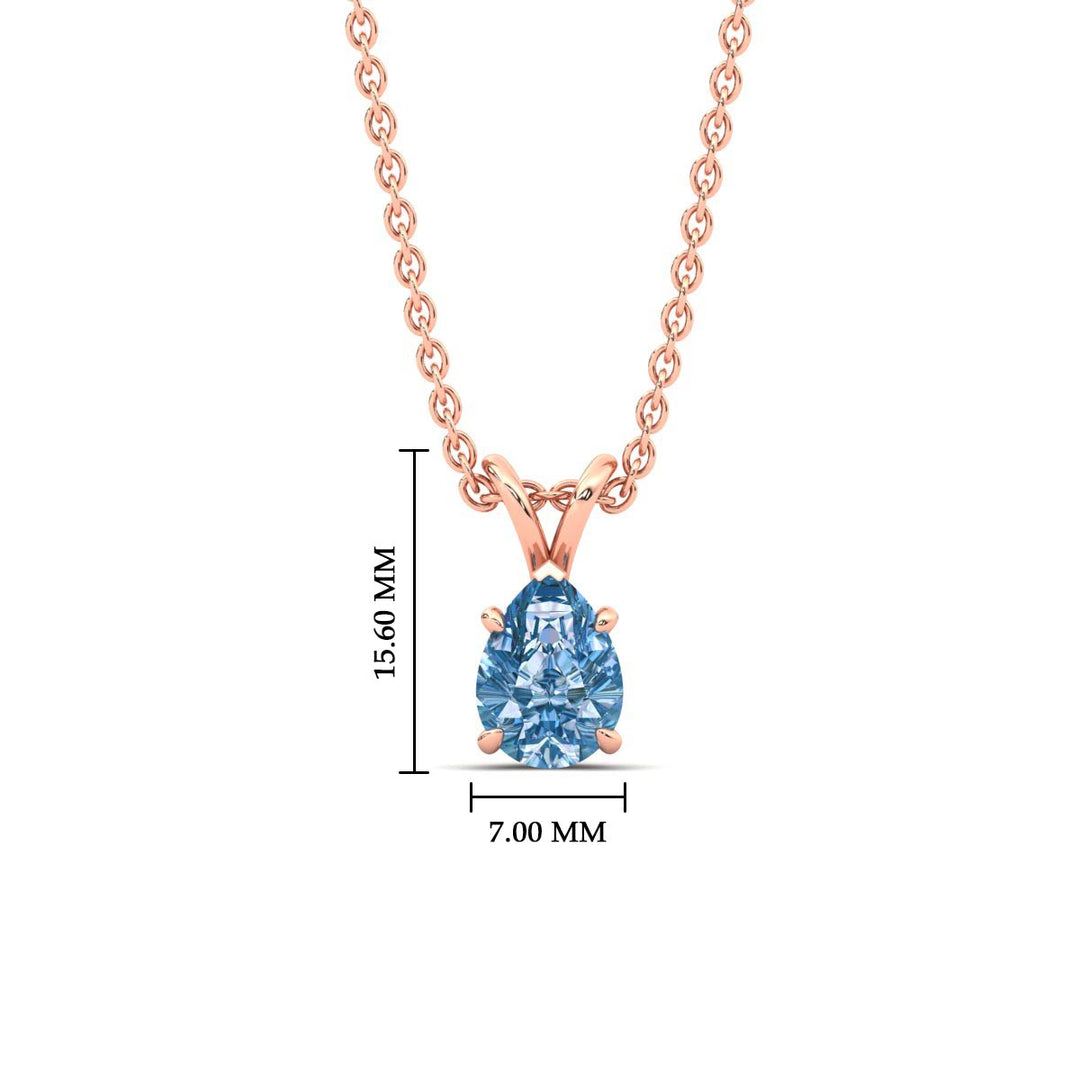 Color Lab Fancy Pear Shaped Diamond Solitaire Pendant