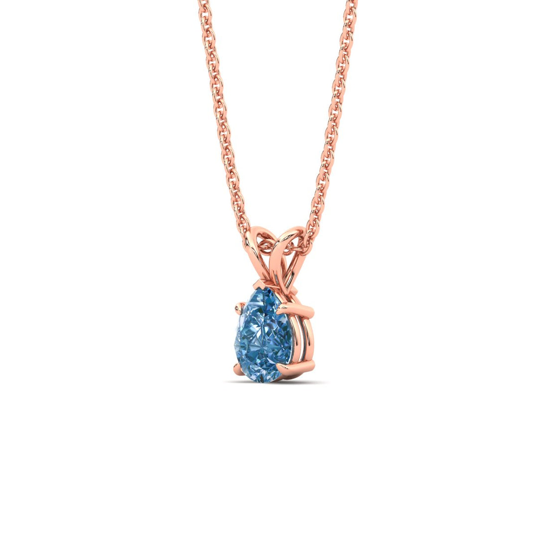 Color Lab Fancy Pear Shaped Diamond Solitaire Pendant
