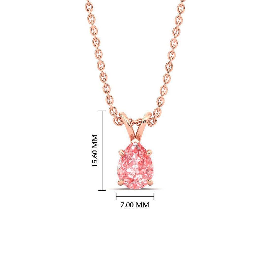 Color Lab Fancy Pear Shaped Diamond Solitaire Pendant
