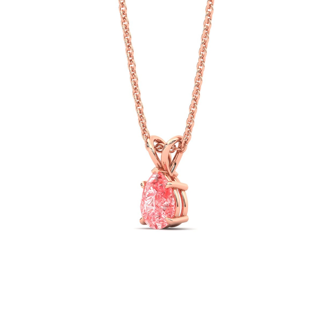 Color Lab Fancy Pear Shaped Diamond Solitaire Pendant