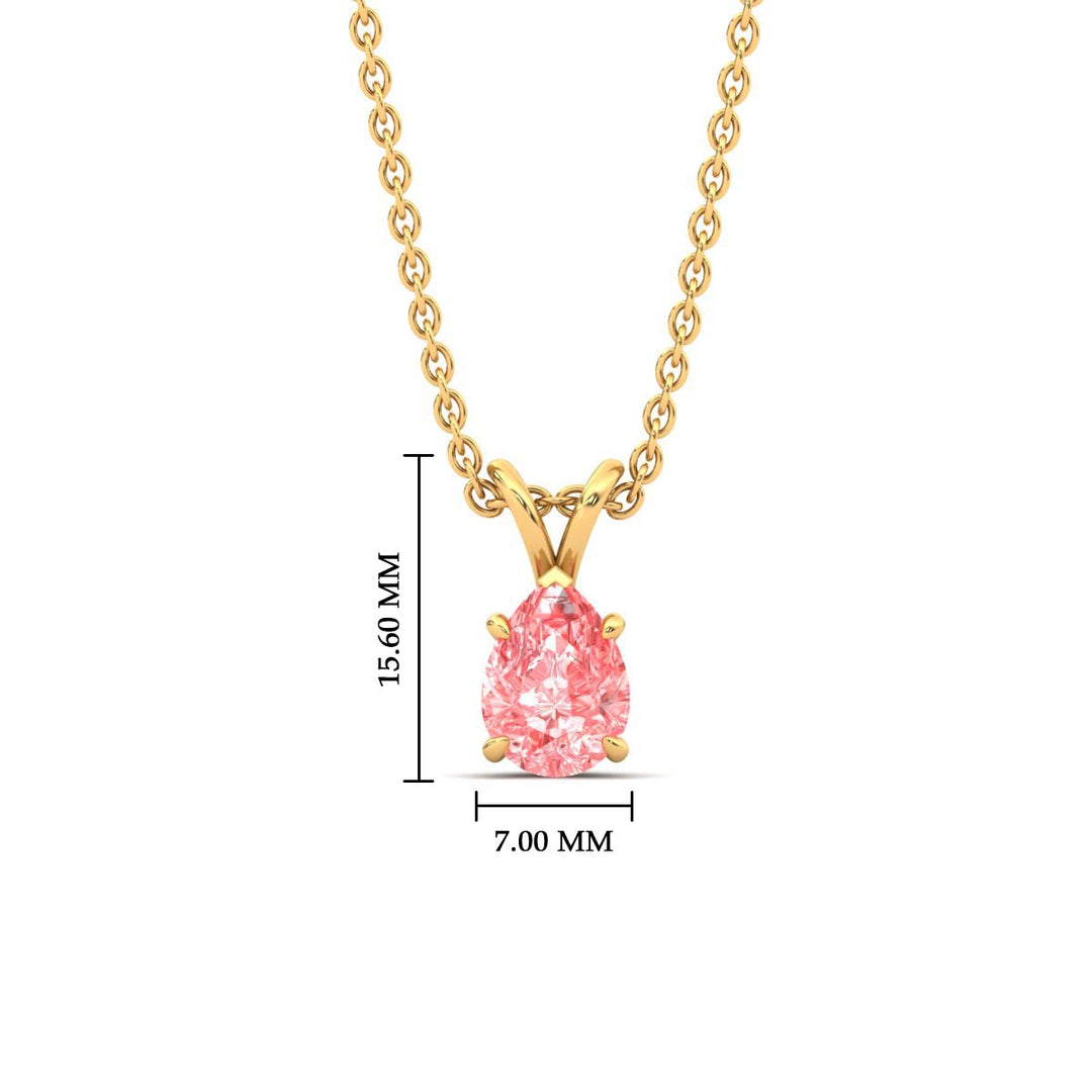 Color Lab Fancy Pear Shaped Diamond Solitaire Pendant