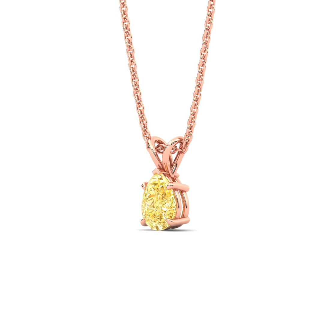 Color Lab Fancy Pear Shaped Diamond Solitaire Pendant