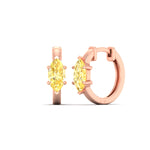 Load image into Gallery viewer, 2-carat-yellow-lab-grown-diamond-marquise-cut-huggie-hoop-earrings-in-rose-gold-fdear11842mqgvyellowsleep-2.00ct-nl-rg.jpg?v=1792995894