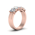 Load image into Gallery viewer, Five Stone Emerald Cut Lab Diamond Ring 14K Gold
