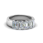 Load image into Gallery viewer, Five Stone Emerald Cut Lab Diamond Ring 14K Gold
