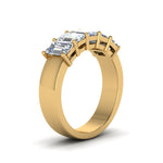 Load image into Gallery viewer, Five Stone Emerald Cut Lab Diamond Ring 14K Gold
