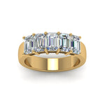 Load image into Gallery viewer, Five Stone Emerald Cut Lab Diamond Ring 14K Gold
