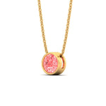 Load image into Gallery viewer, 2-ct-fancy-lab-grown-round-vived-pink-bezel-stone-pendant-in-yellow-gold-fdpd10538rogvpinkangle2-2.00ct-nl-yg.jpg?v=1785906887