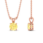 Load image into Gallery viewer, 2-ct-four-prong-fancy-lab-grown-round-vived-yellow-stone-pendant-in-rose-gold-fdpd10535rogvyellowangle3-2.00ct-nl-rg.jpg?v=1785491251