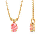 Load image into Gallery viewer, 2-ct-oval-shaped-fancy-lab-grown-vived-pink-stone-pendant-in-yellow-gold-fdpd8469ovgvpinkangle3-2.00ct-nl-yg.jpg