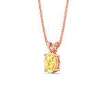 Load image into Gallery viewer, 2-ct-oval-shaped-fancy-lab-grown-vived-yellow-stone-pendant-in-rose-gold-fdpd8469ovgvyellowangle2-2.00ct-nl-rg.jpg