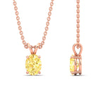 Load image into Gallery viewer, 2-ct-oval-shaped-fancy-lab-grown-vived-yellow-stone-pendant-in-rose-gold-fdpd8469ovgvyellowangle3-2.00ct-nl-rg.jpg