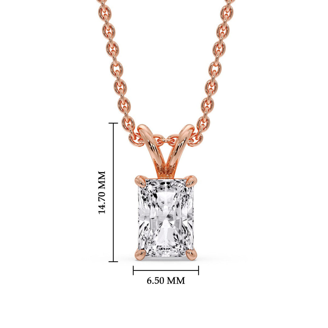 Radiant Fancy Lab Diamond Solitaire Colored Stone Pendant