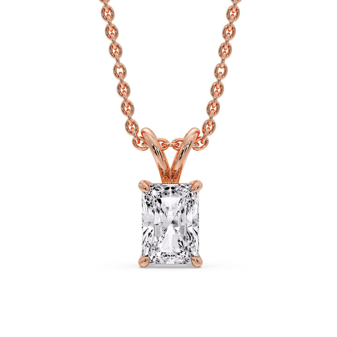 Radiant Fancy Lab Diamond Solitaire Colored Stone Pendant